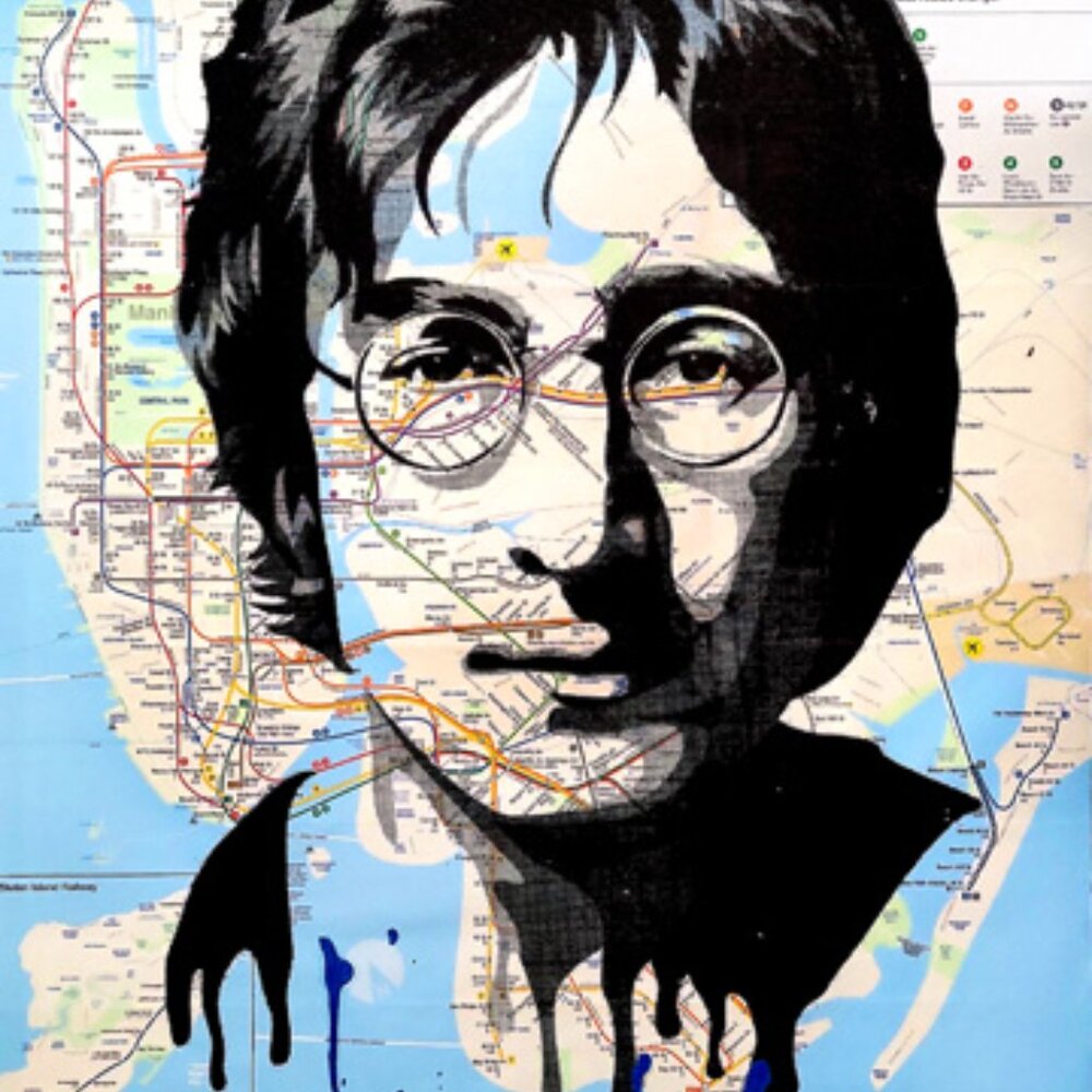 Rare John Lennon NYC Subway Map Art Metal Sign 8×12" Limited Edition - Picture 4 of 7